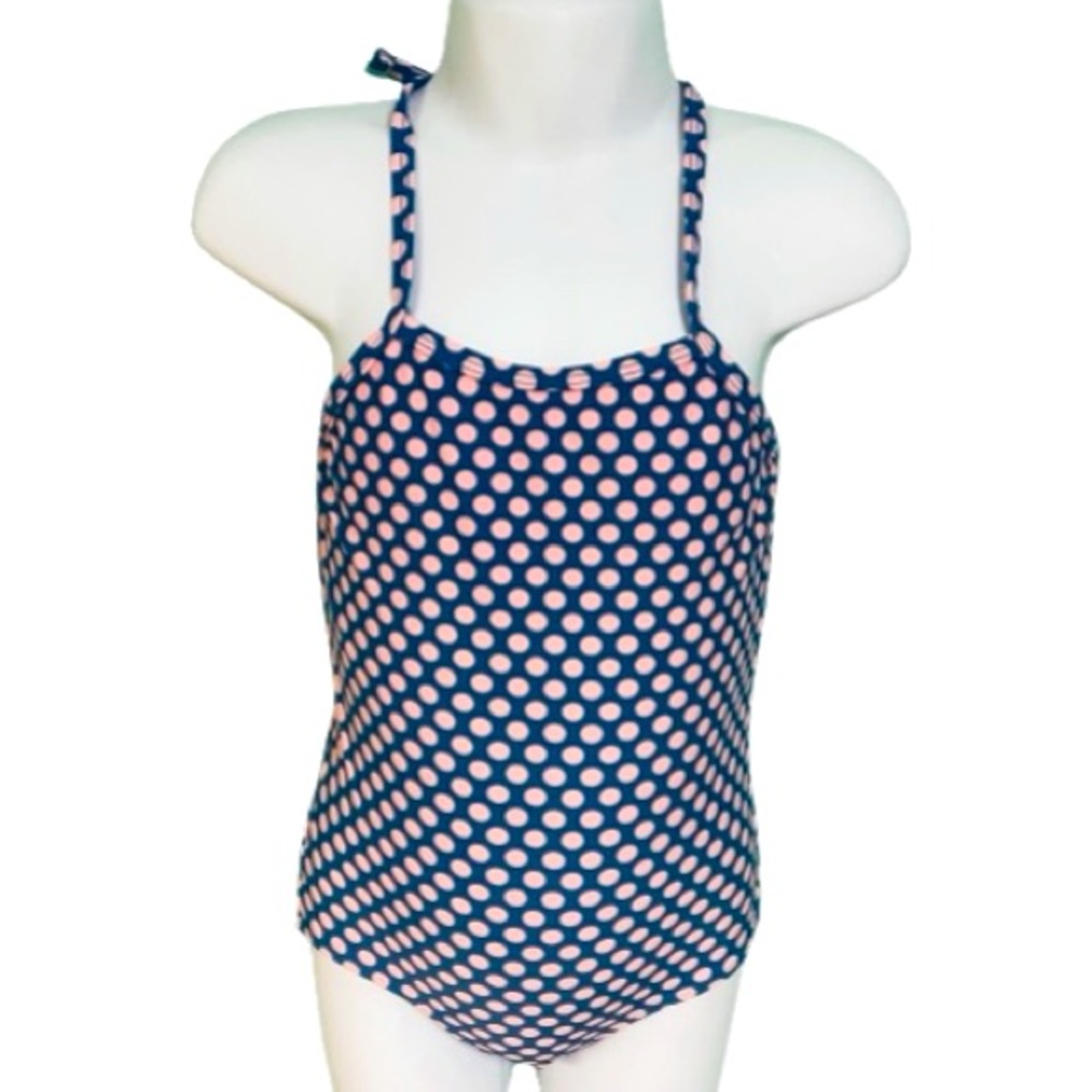 Toobydoo Navy & Pink Polka Dot Isla One Piece Swimsuit Girls Size 3-4Y